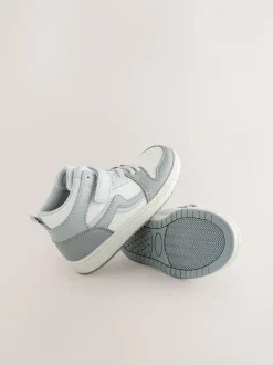 Gris - Baskets montantes à lacets élastiques