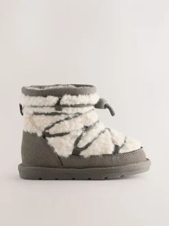 Gris - Bottes en daim doublées et chaudes