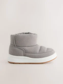 Gris - Bottes matelassées à enfiler