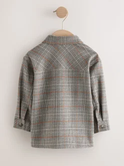 Gris - Chemise zippée à carreaux et manches longues (3mois7ans)