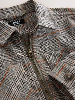 Gris - Chemise zippée à carreaux et manches longues (3mois7ans)