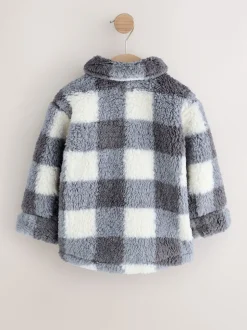 Gris à damier - Borg Polaire Shacket (3mths-7yrs)