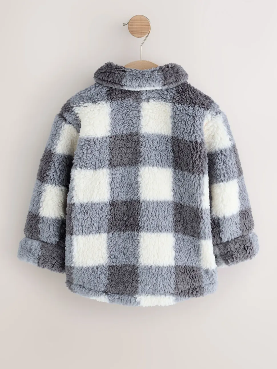 Gris à damier - Borg Polaire Shacket (3mths-7yrs)