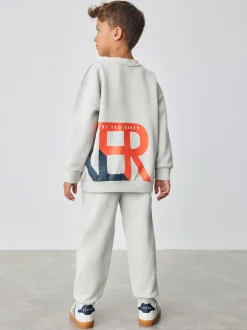 Gris - Ensemble Baker by Ted Baker Sweat-shirt et Survêtement oversize à imprimé graphique lettre