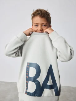 Gris - Ensemble Baker by Ted Baker Sweat-shirt et Survêtement oversize à imprimé graphique lettre