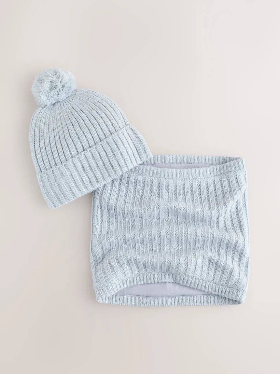 Gris - Ensemble Bonnets et snood à pompon 2 Pieces (1-16ans)
