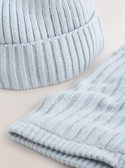 Gris - Ensemble Bonnets et snood à pompon 2 Pieces (1-16ans)