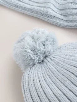 Gris - Ensemble Bonnets et snood à pompon 2 Pieces (1-16ans)