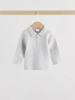 Gris - Ensemble pull et legging en maille bébé (0 mois-2 ans)