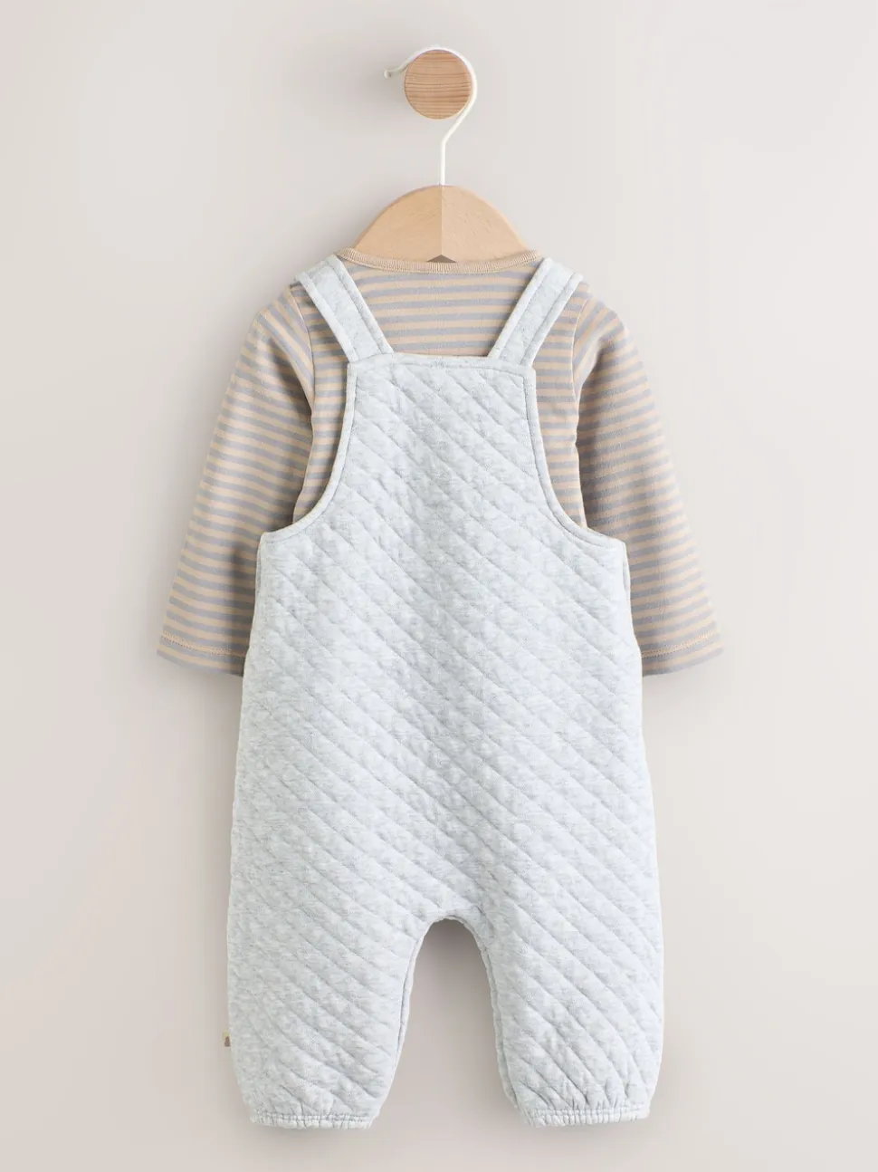 Gris - Ensemble salopette et body matelassé en jersey bébé (0mois-2ans)