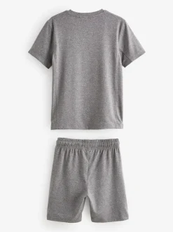 Gris - Ensemble t-shirt et short de sport (3-16 ans)
