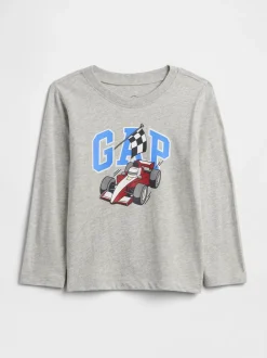 Gris - Gap T-shirt Manches longues Graphic (6mths-5yrs)