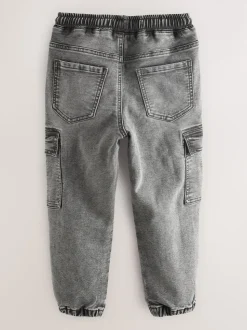 Gris - Jean cargo à taille élastique (3-16ans)