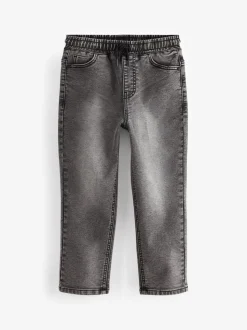 Gris - Jeans extensibles à taille élastique (3-16ans)