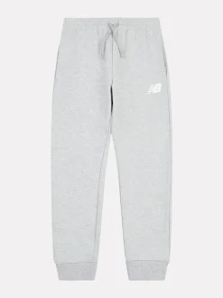 Gris - Jogging New Balance en French terry à logo empilé