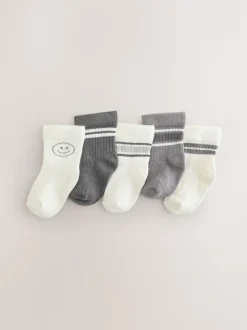 Gris - Lot de 5 chaussettes pour bébé (0mois-2ans)