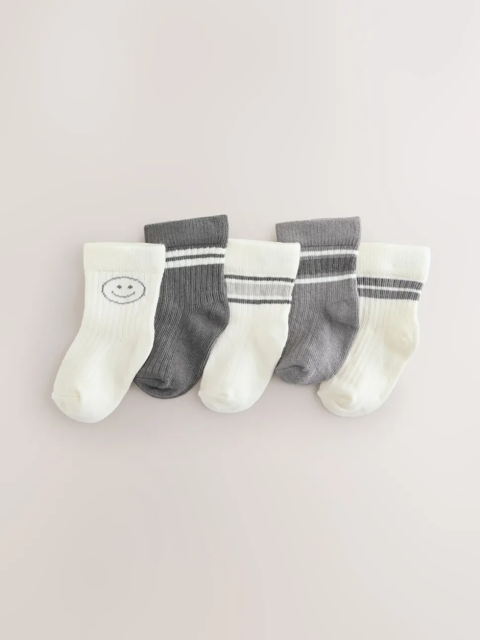 Gris - Lot de 5 chaussettes pour bébé (0mois-2ans)