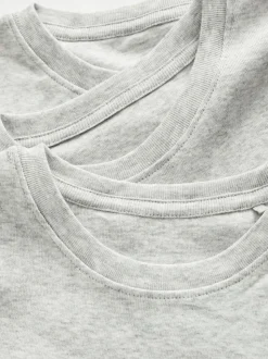 Gris - Lot de 3 débardeurs à manches courtes 100 % coton (1.5-16ans)