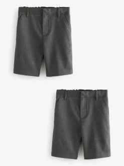 Gris - Lot de 2 shorts d’école Clarks Regular Boys Fastening School