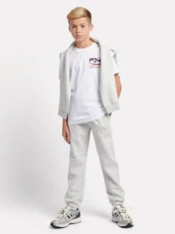 Gris - New Balance Small Boys Brush Back Logo Joggers