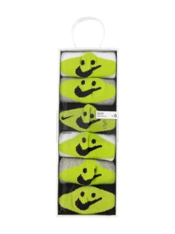 Gris - Nike Lot de 6 paires de chaussettes à talons smiley