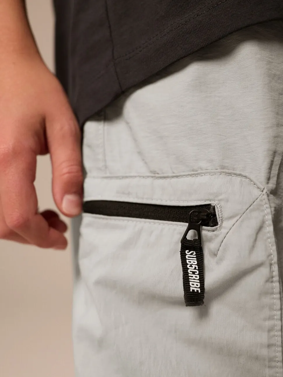 Gris - Pantalon à poche zippée Cargos (3-16ans)