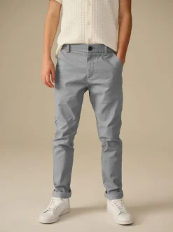 Gris - Pantalon chino extensible (3-17ans)