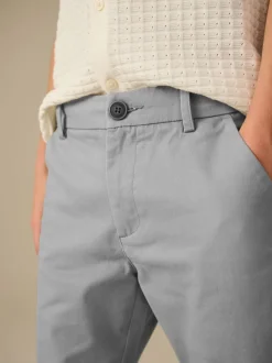 Gris - Pantalon chino extensible (3-17ans)