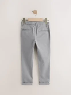 Gris - Pantalon chino extensible (3-17ans)