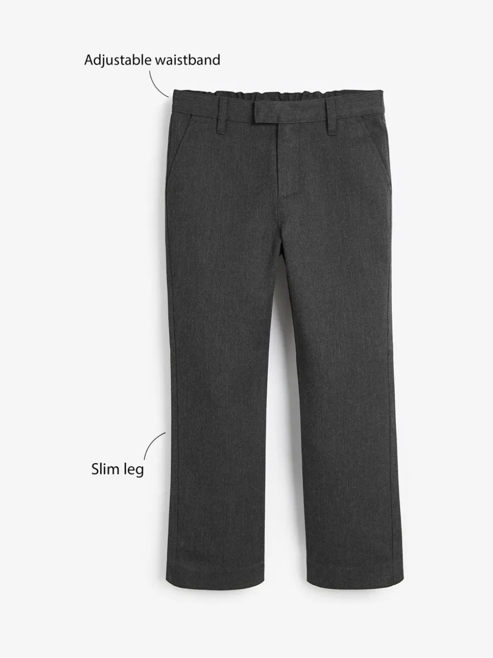 Gris - Pantalon habillé à l’école (3-17ans)