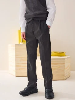 Gris - Pantalon scolaire à plis (3-17ans)