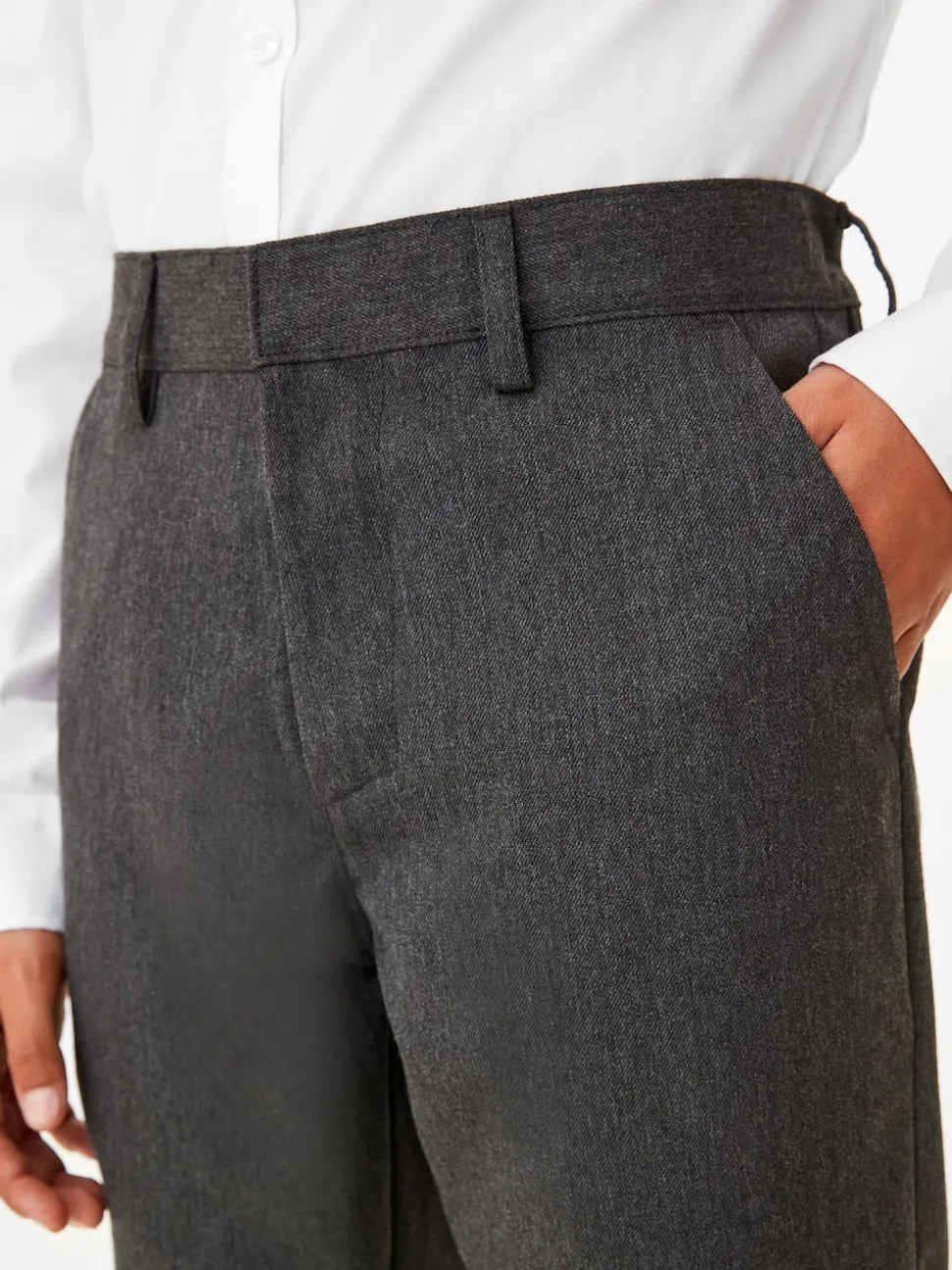Gris - Pantalons d’école Coupe droite (3-17ans)