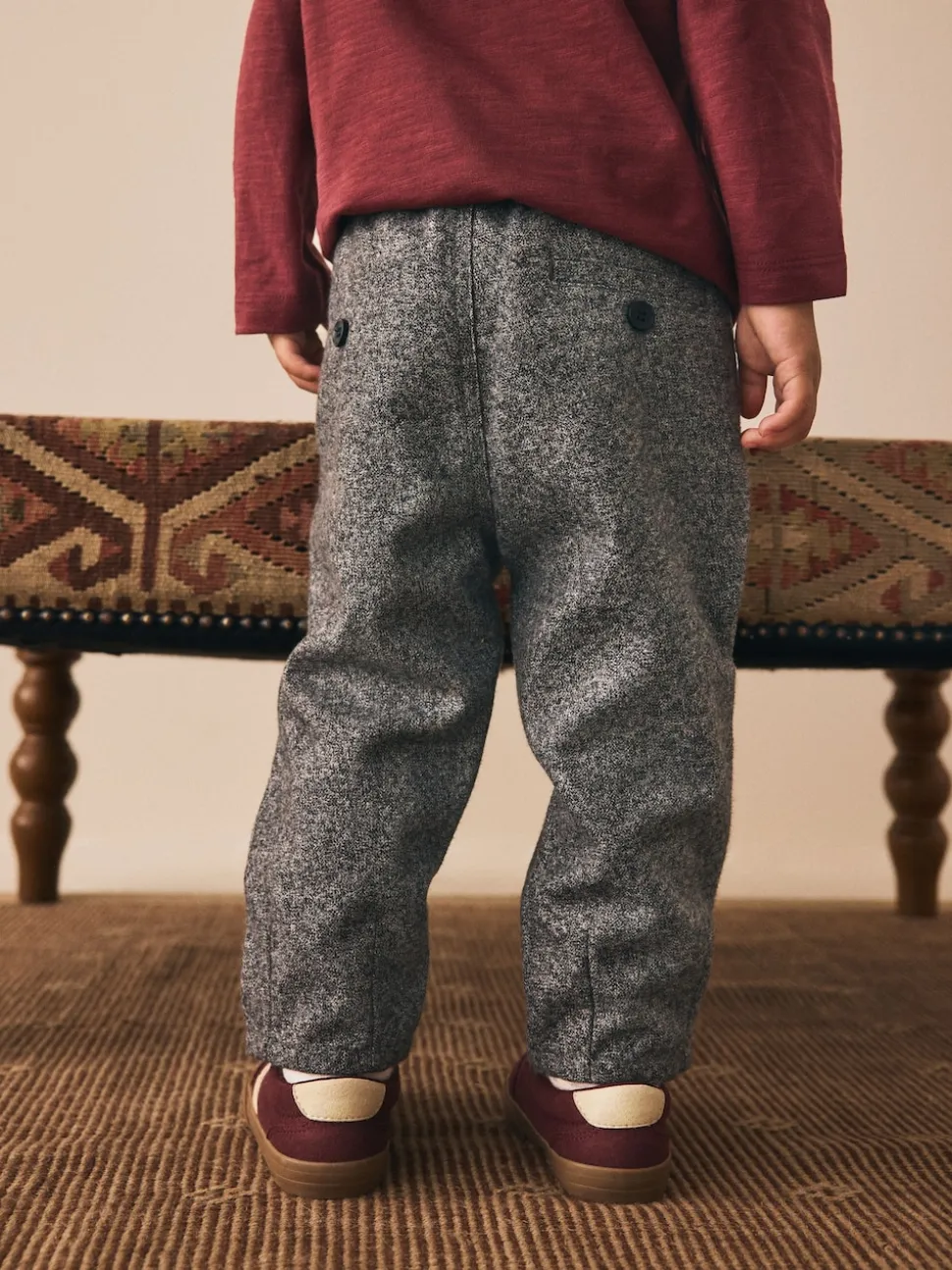 Gris - Pantalons élégants à enfiler (3mois à7ans)