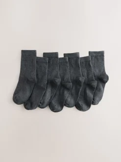 Gris - Paquet de chaussettes en coton riche côtelé 7