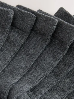 Gris - Paquet de chaussettes en coton riche côtelé 7