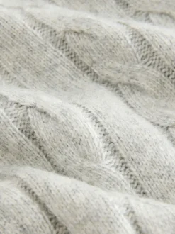 Gris - Pull à col rond en maille torsadée (3-16ans)