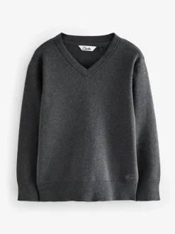 Gris - Pull Clarks unisexe en maille pour l’école