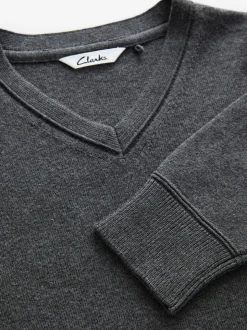 Gris - Pull Clarks unisexe en maille pour l’école