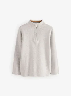 Gris - Pull quart de zip (3-16ans)
