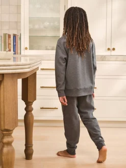 Gris - Pyjama simple en laine polaire (3-16yrs)