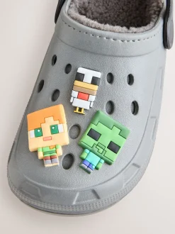 Gris - Sabots chaussons doublés chauds Minecraft