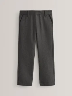 Gris - School Pull On Waist Straight Trousers (3-17yrs)