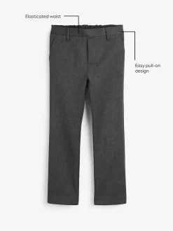 Gris - School Pull On Waist Straight Trousers (3-17yrs)