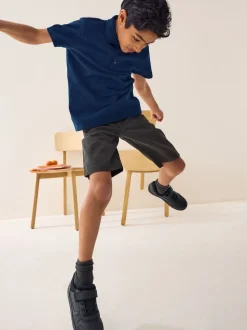 Gris - Short d'école à devant plat (3-14ans)