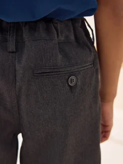 Gris - Short d'école à devant plat (3-14ans)