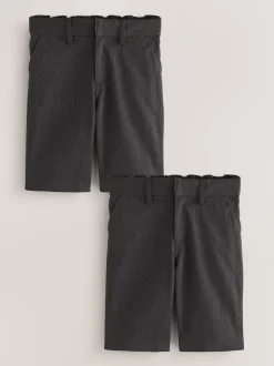 Gris - Short d'école à devant plat (3-14ans)