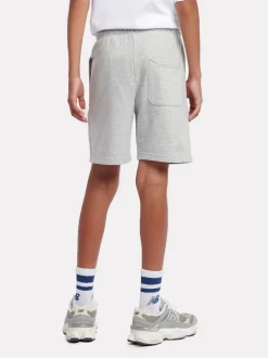 Gris - Short en coton New Balance French terry à logo empilé