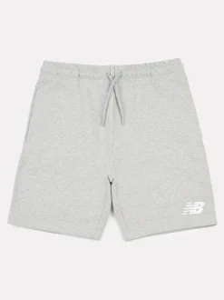 Gris - Short en coton New Balance French terry à logo empilé