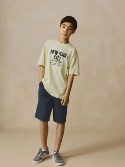 Gris - Short tissé texturé 100% coton (3-16ans)