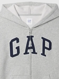 Gris - Sweat à capuche zippé avec logo vintage Gap (4-13ans)